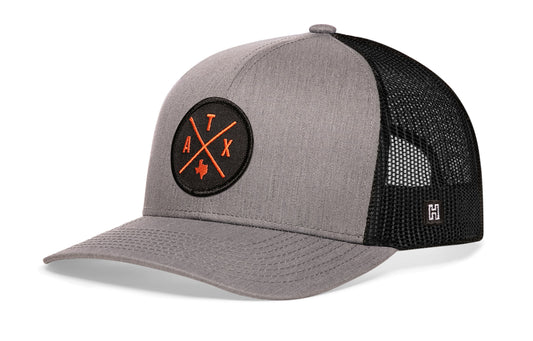 Austin Trucker Hat  |  Gray/Black ATX Snapback