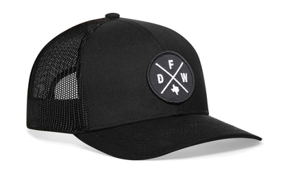 Dallas/Fort Worth Trucker Hat  |  Black DFW Snapback