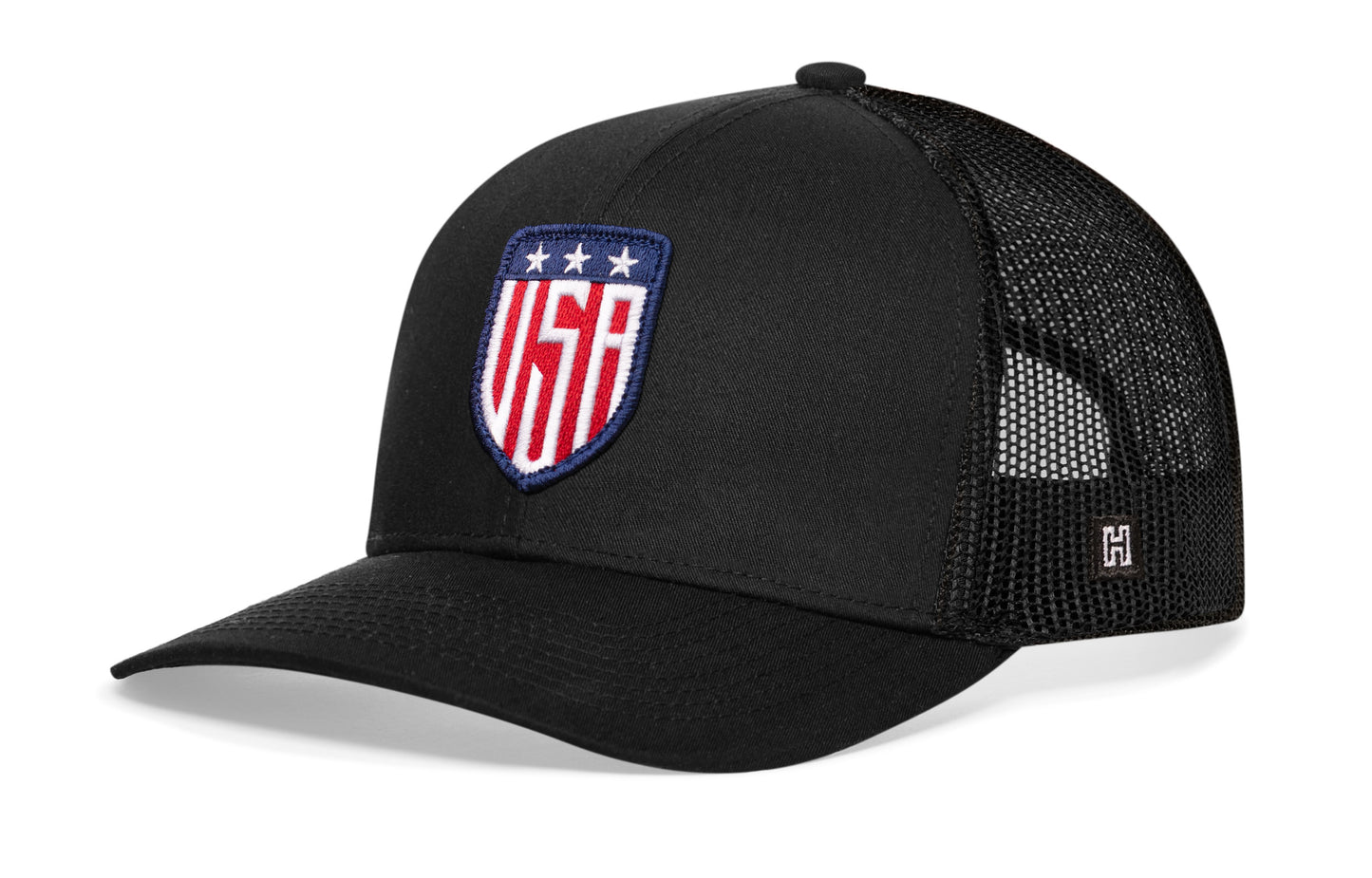 Haka USA Shield Trucker Hat, Black snapback, fans of 4th of July. An American Hat