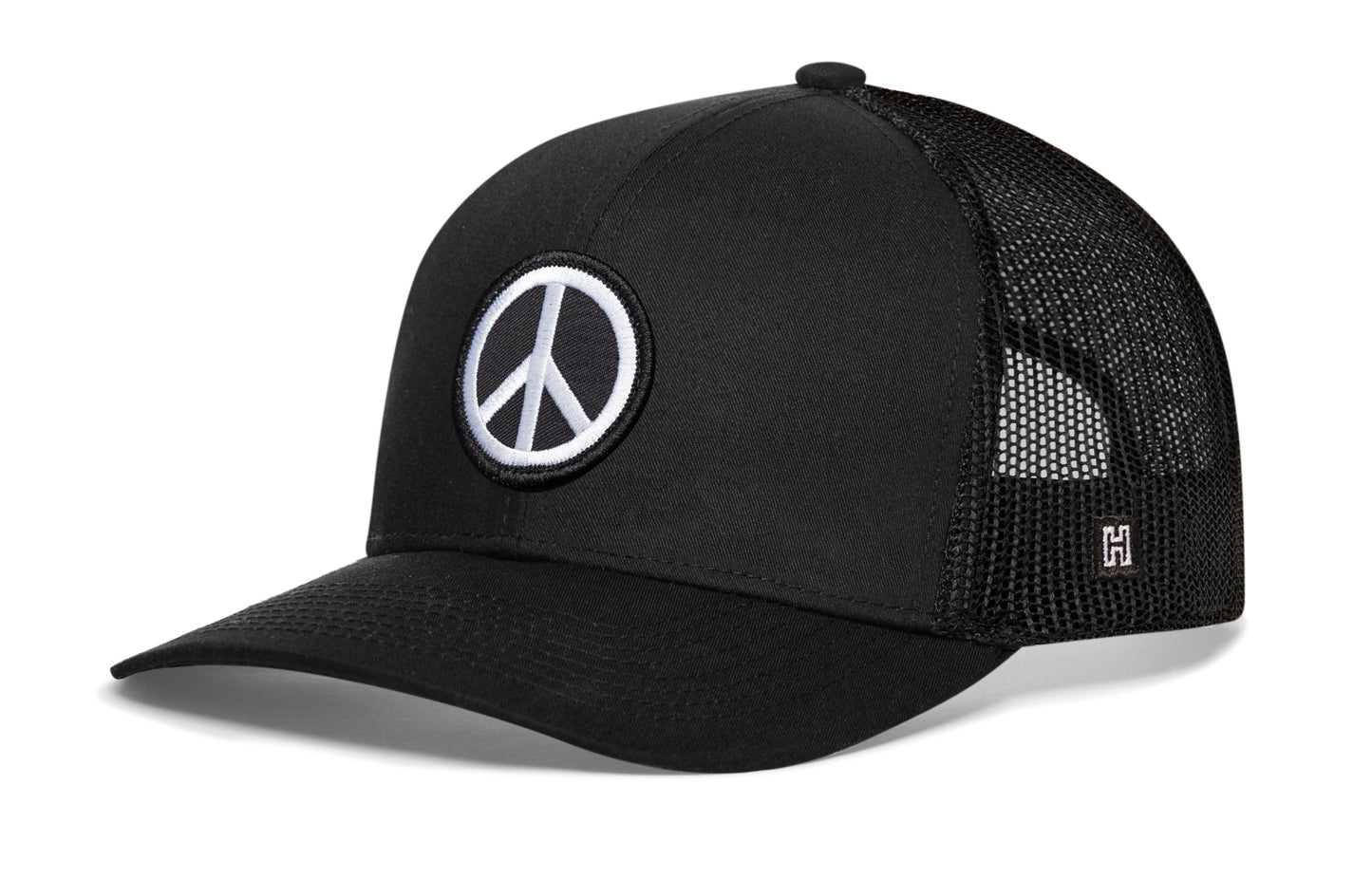 Peace Sign Trucker Hat  |  Black Love Snapback