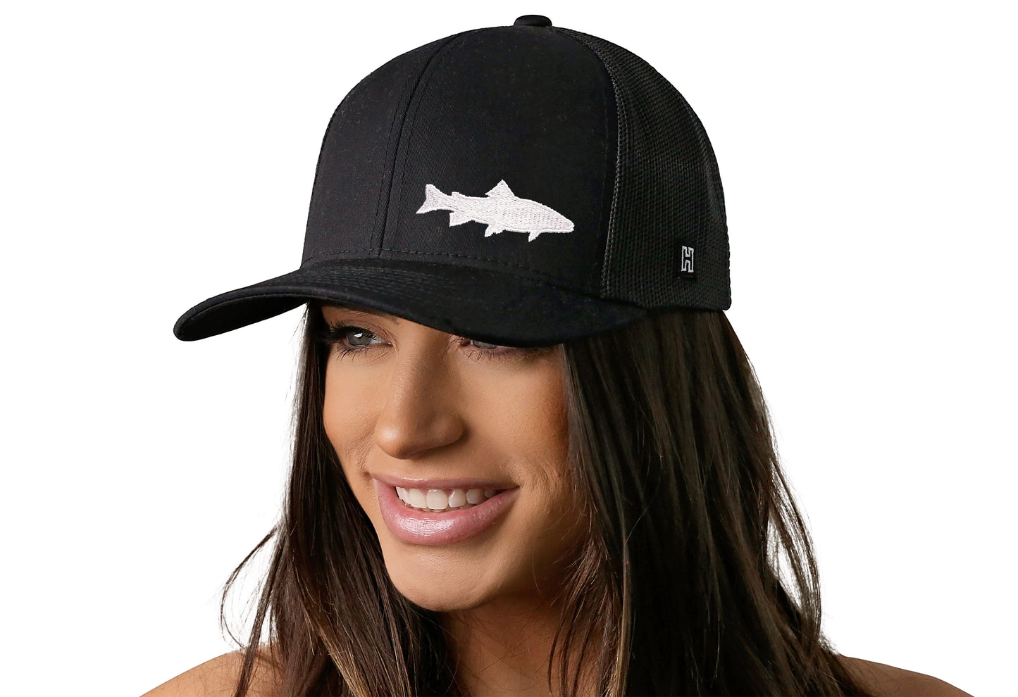 Steelhead Trucker Hat  |  Black Trout Snapback