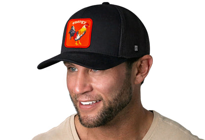 Rooster Energy Trucker Hat  |  Black Chicken Snapback