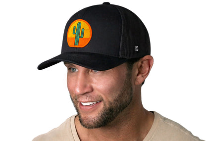 Cactus Sunset Trucker Hat  |  Black Snapback