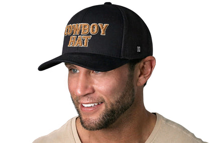 Cowboy Hat Trucker Hat  |  Black Snapback