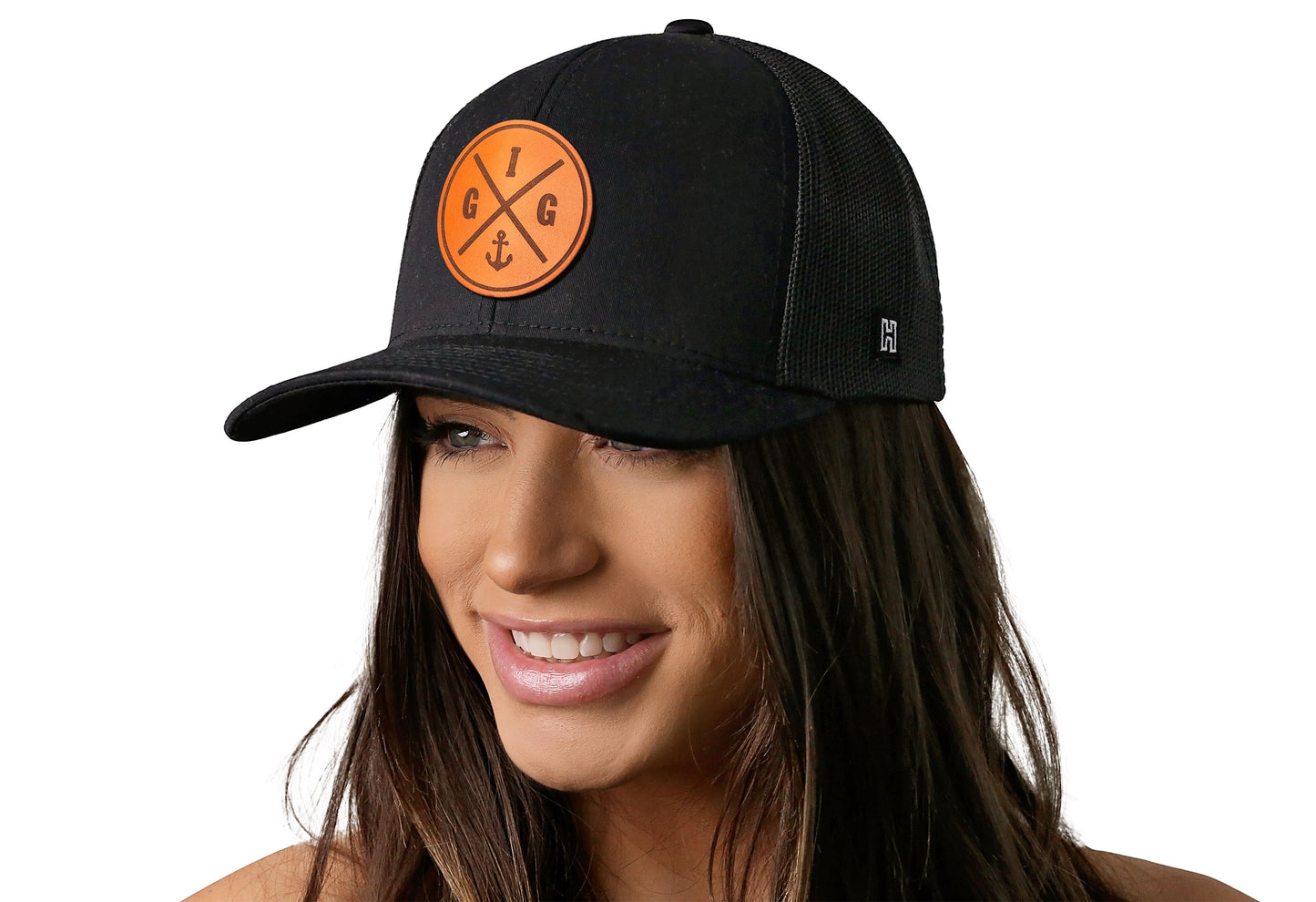 Gig Harbor Leather Trucker Hat  |  GIG Snapback