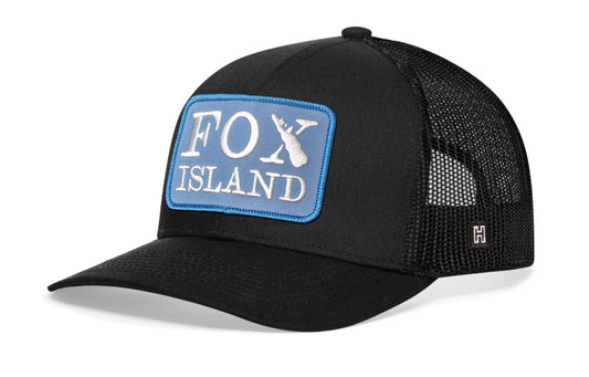 Fox Island Trucker Hat  |  Black Snapback