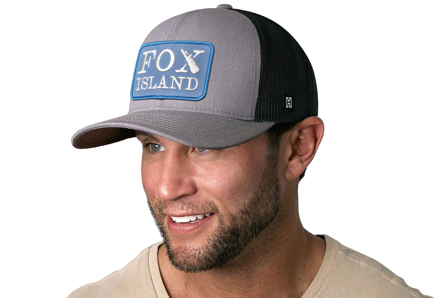 Fox Island Trucker Hat  |  GrayBlack Snapback