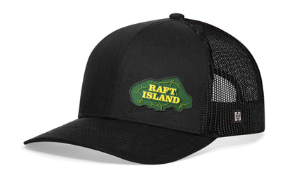 Raft Island Trucker Hat  |  Black Snapback