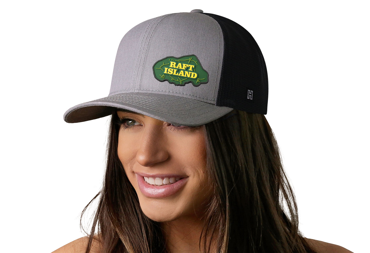 Raft Island Trucker Hat  |  Gray Black Snapback