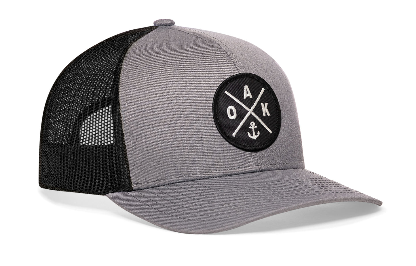 Oak Harbor Trucker Hat  |  Gray Black OAK Snapback