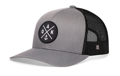 Oak Harbor Trucker Hat  |  Gray Black OAK Snapback