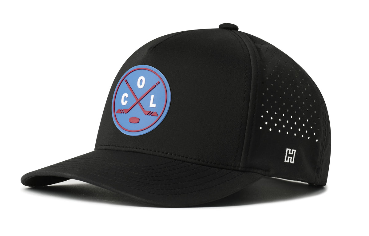 Colorado Hockey Performance 5-Panel Hat, black snapback showing Haka brandmark on left side of cap.