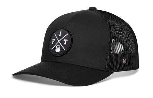 FIT Trucker Hat  |  Black Fitness Snapback