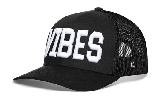 VIBES Trucker Hat  |  Black Vibes Snapback