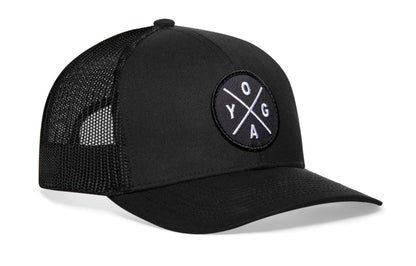 YOGA Trucker Hat  |  Black Chakra Snapback