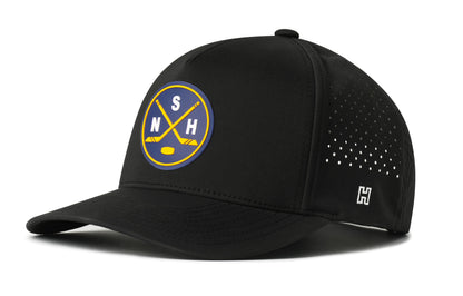 Nashville Hockey Performance 5-Panel Hat, black snapback showing Haka brandmark on left side of cap.