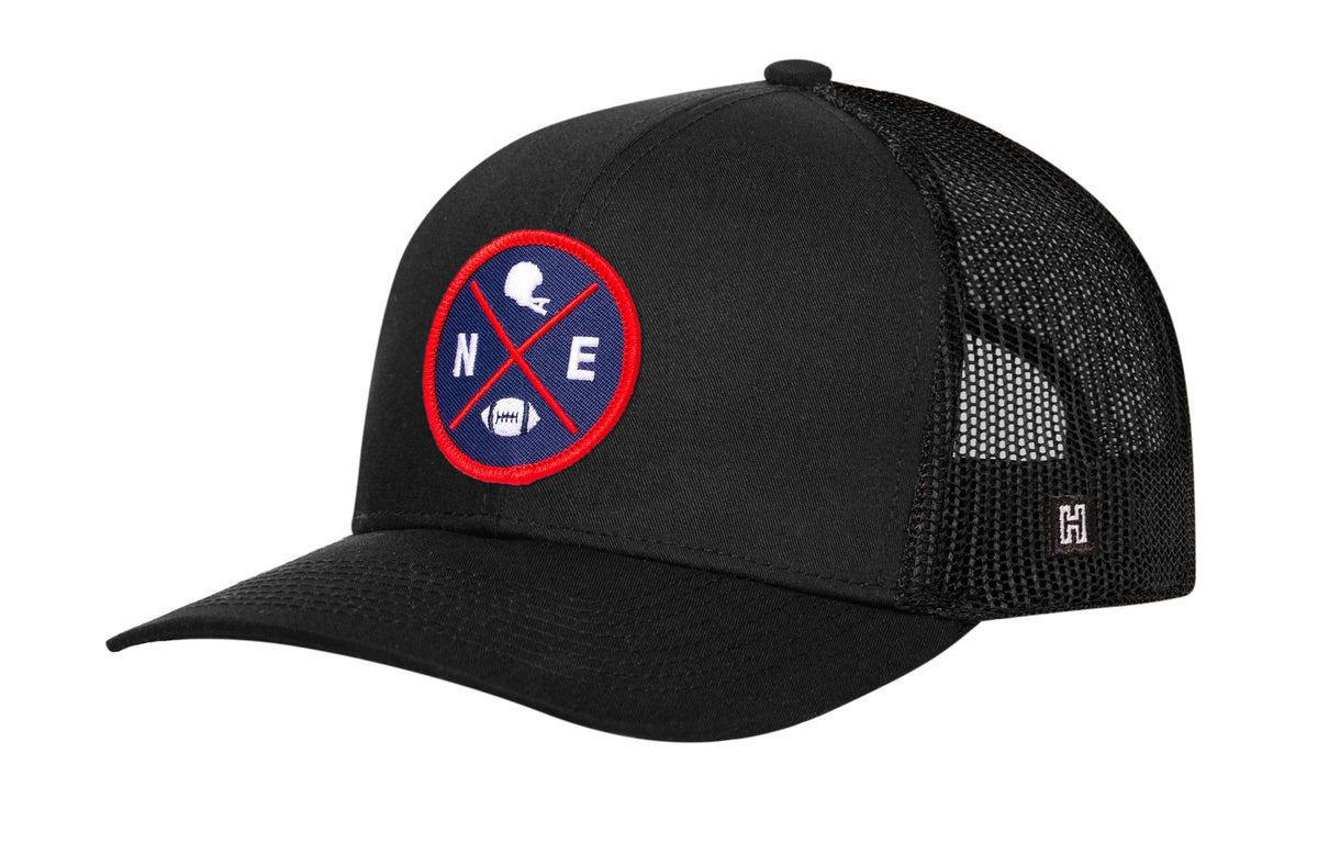 Casquette Boston Trucker  |  Casquette snapback noire BOS X Football