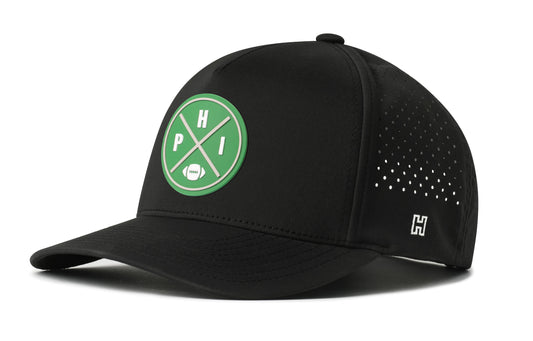 Philadelphia Football Performance 5-Panel Hat, black snapback showing Haka brandmark on left side of cap.