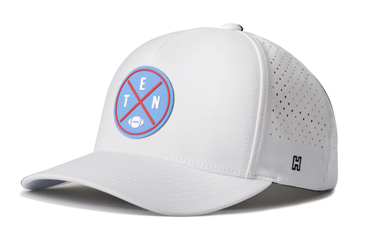 Tennessee Football Performance 5-Panel Hat, white snapback showing Haka brandmark on left side of cap.