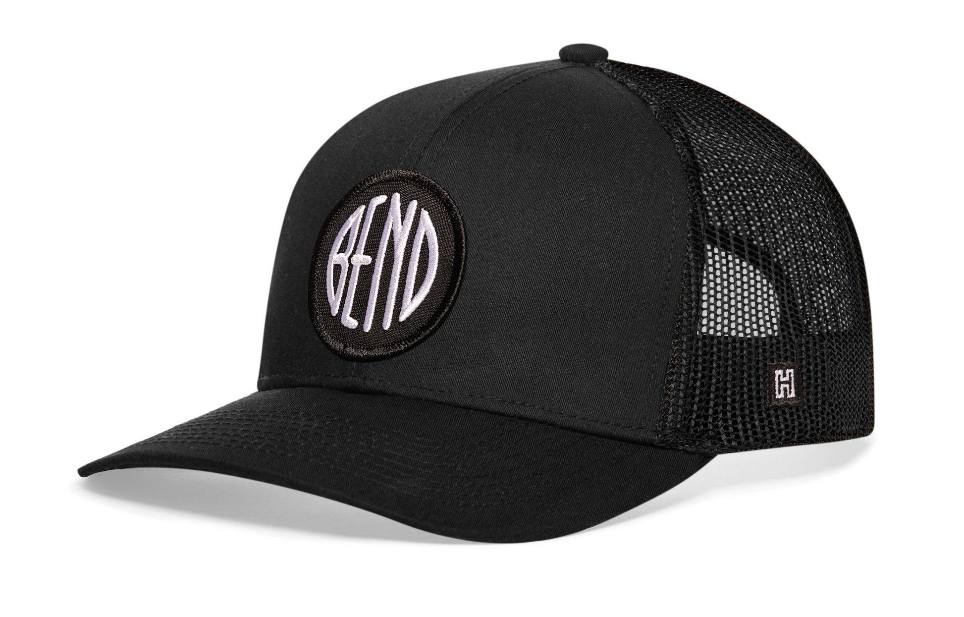 Haka Bend Trucker Hat, Black snapback, fans of the Deschutes River City and the Outdoor enthusiasts mecca. Beer Town USA