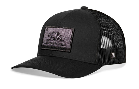 California Flag Trucker Hat Tactical  |  Black CA Snapback