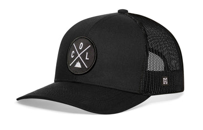 Haka Colorado Trucker Hat, Black snapback, fans of The Rocky Mountains. The Centennial State