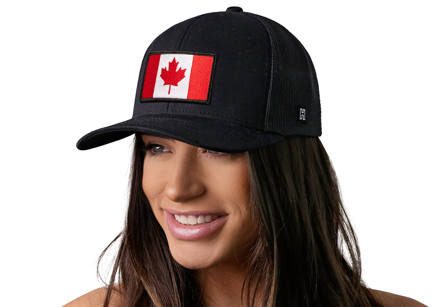 Canada Flag Trucker Hat  |  Black Canadian Snapback