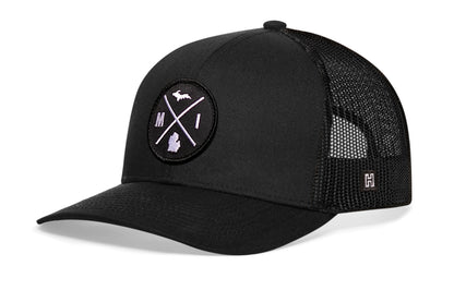 Haka Michigan Trucker Hat, Black snapback, fans of Michigan. The Great Lake State