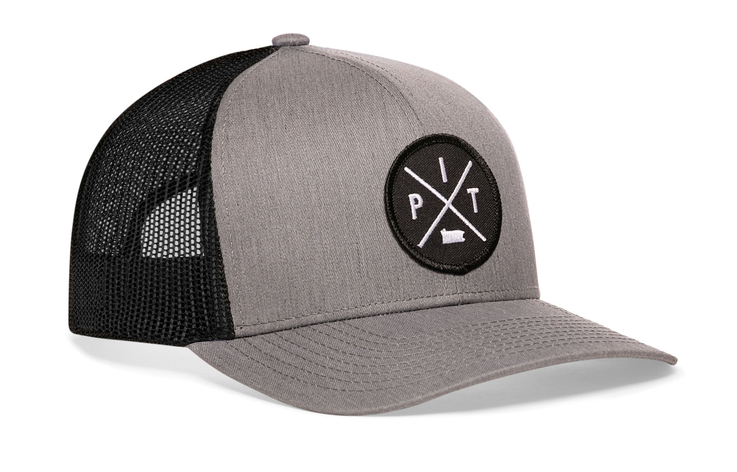 Pittsburgh Trucker Hat  |  Gray/Black PIT Snapback