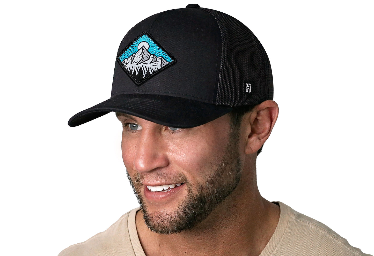 Mountains and Trees Trucker Hat  |  Black Outdoors Snapback