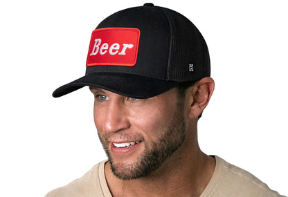 Beer Trucker Hat  |  Black Drinking Snapback