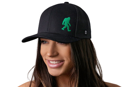 Bigfoot Trucker Hat  |  Black Sasquatch Snapback