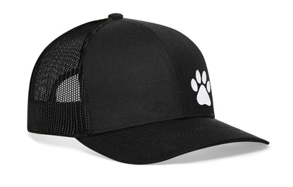 Paw Trucker Hat  |  Black Animal Paw Snapback