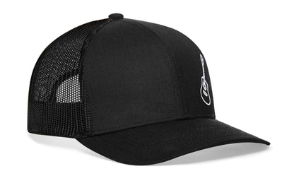 Acoustic Guitar Trucker Hat  |  Black Guitar Snapback