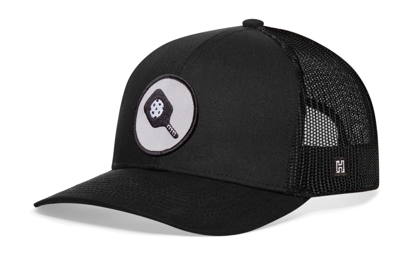 Paddleball Trucker Hat  |  Black Pickleball Snapback