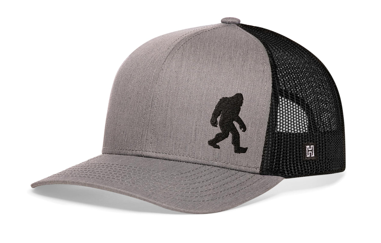 Bigfoot Trucker Hat  |  Gray Black Sasquatch Snapback