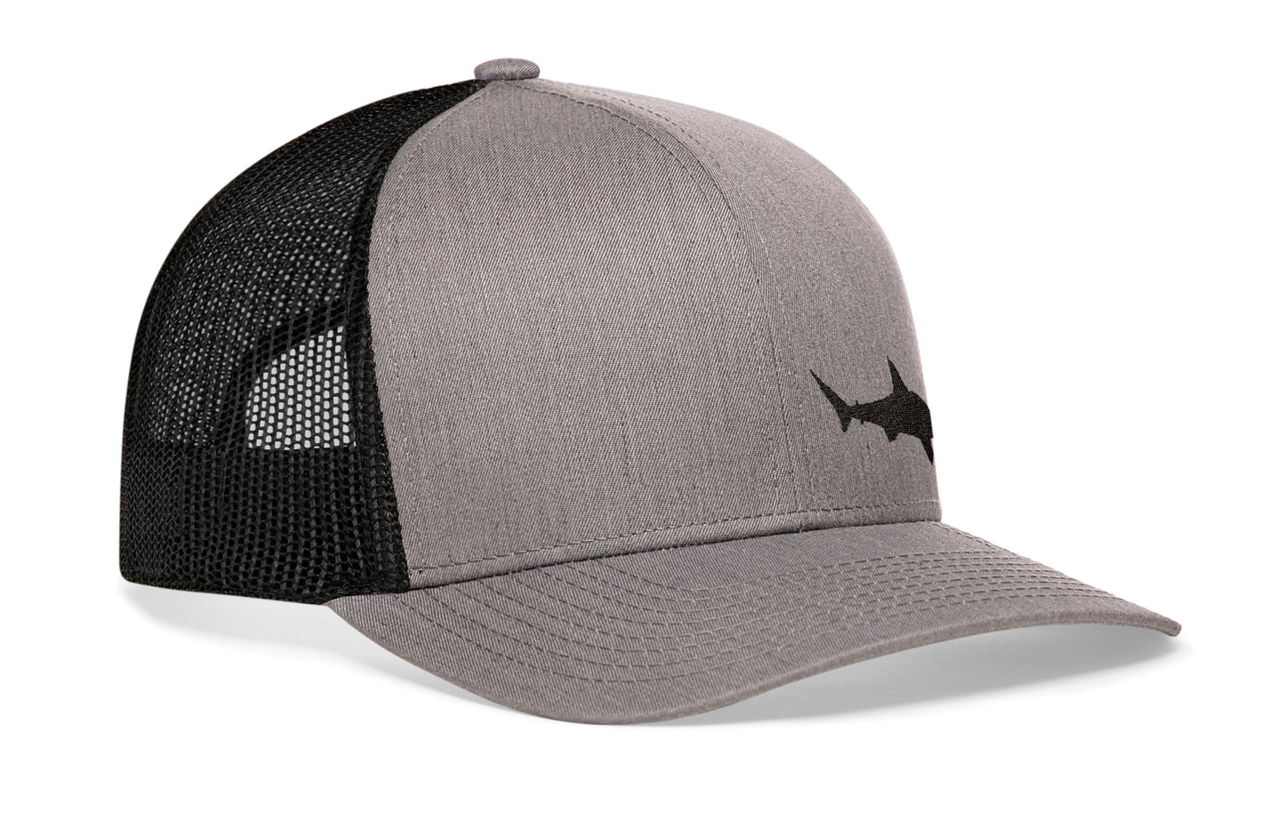 Shark Trucker Hat  |  Gray Black Beach Snapback