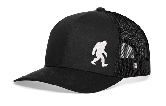 Bigfoot Trucker Hat  |  Black Sasquatch Snapback