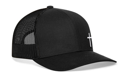 Cross Trucker Hat  |  Black Christian Snapback