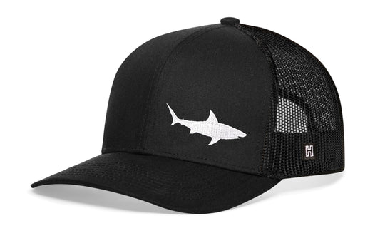 Shark Trucker Hat  |  Black Beach Snapback