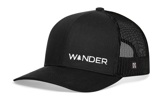 Wander Trucker Hat  |  Black Outdoors Snapback