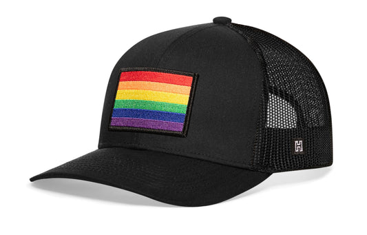 Rainbow Flag Trucker Hat  |  Black Pride Snapback