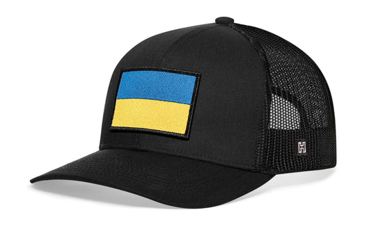 Ukraine Flag Trucker Hat  |  Black Snapback